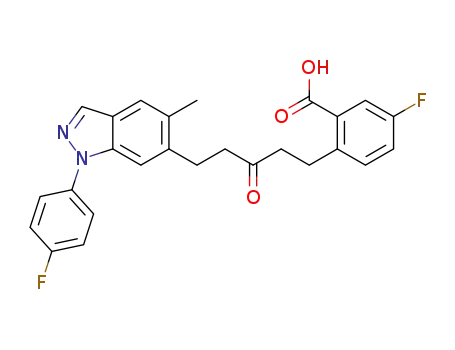 5-fluoro-2-{5-[1-(4-fluorophenyl)-5-methyl-1H-indazol-6-yl]-3-oxopentyl}benzoic acid
