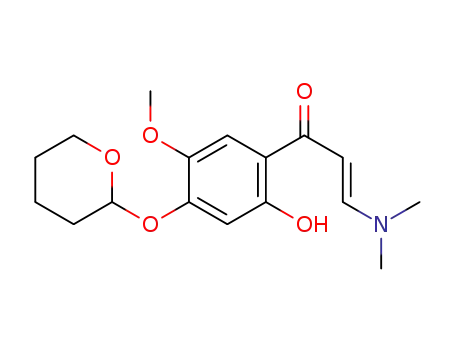 (E)-3-(dimethylamino)-1-(2-hydroxy-5-methoxy-4-(tetrahydro-2H-pyran-2-yloxy)phenyl)prop-2-en-1-one