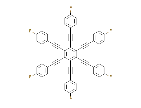 Molecular Structure of 1269423-27-9 (hexakis(4-fluorophenylethynyl)benzene)