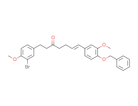 Molecular Structure of 1354834-19-7 ((E)-7-(4-(benzyloxy)-3-methoxyphenyl)-1-(3-bromo-4-methoxyphenyl)hept-6-en-3-one)