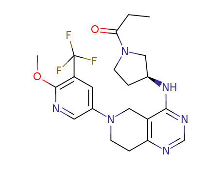 1-[(3S)-3-({5,6,7,8-tetrahydro-6-[6-methoxy-5-(trifluoromethyl)pyridin-3-yl]pyrido[4,3-d]pyrimidin-4-yl}amino)pyrrolidin-1-yl]propan-1-one
