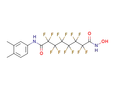 Molecular Structure of 1308677-02-2 (2,2,3,3,4,4,5,5,6,6,7,7-dodecafluorooctanedioic acid (3,4-dimethylphenyl)amide hydroxyamide)