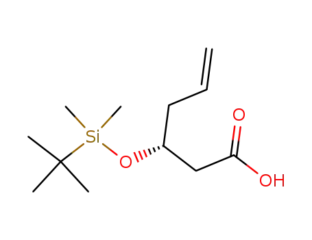 Molecular Structure of 121772-43-8 (5-Hexenoic acid, 3-[[(1,1-dimethylethyl)dimethylsilyl]oxy]-, (3R)-)