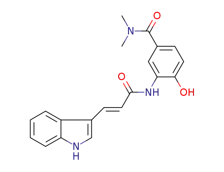 (E)-3-[3-(1H-indol-3-yl)acrylamido]-4-hydroxy-N,N-dimethylbenzamide