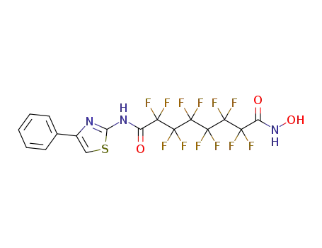 Molecular Structure of 1308677-84-0 (2,2,3,3,4,4,5,5,6,6,7,7-dodecafluorooctanedioic acid hydroxyamide (4-phenylthiazol-2-yl)amide)