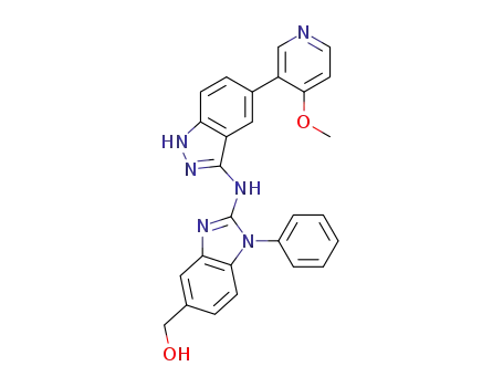 (2-(5-(4-methoxypyridin-3-yl)-1H-indazol-3-ylamino)-1-phenyl-1H-benzo[d]imidazol-5-yl)methanol