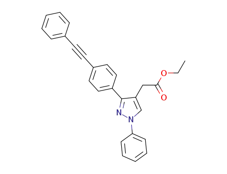 ethyl 2-(1-phenyl-3-(4-(2-phenylethynyl)phenyl)-1H-pyrazol-4-yl)acetate