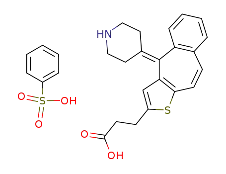 Molecular Structure of 1262518-46-6 (3-(4-piperidin-4-ylidene-4H-1-thiabenzo[f]azulen-2-yl)-propionic acid benzenesulfonate)