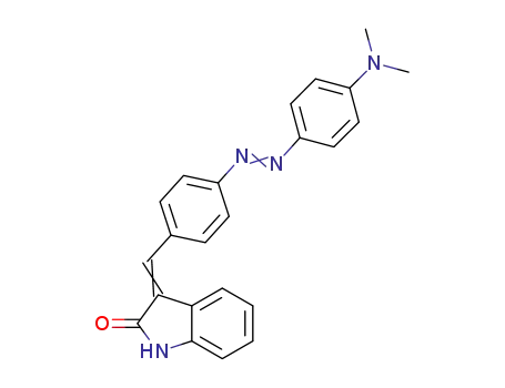 Molecular Structure of 1415609-44-7 (3-((4-(4-(dimethylamino)phenyl)diazenyl)benzylidene)indolin-2-one)