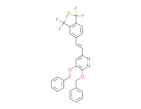 3,4-bis(benzyloxy)-6-[(E)-2-[3,4-bis(trifluoromethyl)phenyl]-ethenyl]pyridazine