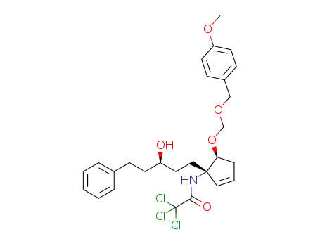 N-((1S,5S)-5-((p-methoxybenzyloxy)methoxy)-1-((R)-3-hydroxy-5-phenylpentyl)cyclopent-2-en-1-yl)-2,2,2-trichloroacetamide
