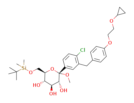 (2S,3R,4S,5S,6R)-6-[[tert-butyl(dimethyl)silyloxy]methyl]-2-[4-chloro-3-[[4-[2-(cyclopropyloxy)ethoxy]phenyl]methyl]phenyl]-2-methoxytetrahydropyran-3,4,5-triol