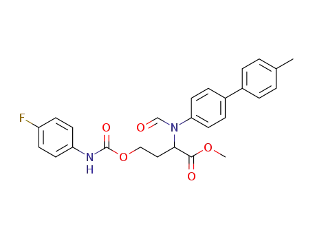 Molecular Structure of 1369963-03-0 (methyl O-[(4-fluorophenyl)carbamoyl]-N-formyl-N-(4'-methylbiphenyl-4-yl)homoserinate)