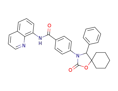 Molecular Structure of 1456505-14-8 ((R+S) 4-(2-oxo-4-phenyl-1-oxa-3-azaspiro[4.5]decan-3-yl)-N-(quinolin-8-yl)benzamide)
