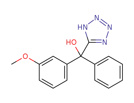 Molecular Structure of 1362100-51-3 ((+/-)-(3-methoxy-phenyl)(phenyl)(1H-tetrazol-5-yl)methanol)