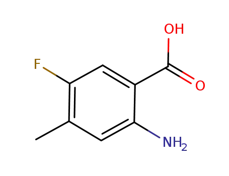 Molecular Structure of 103877-79-8 (Benzoic acid, 2-amino-5-fluoro-4-methyl-)