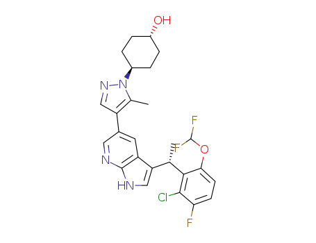 trans-4-[4-(3-{(1S)-1-[2-chloro-6-(difluoromethoxy)-3-fluorophenyl]ethyl}-1H-pyrrolo[2,3-b]pyridin-5-yl)-5-methyl-1H-pyrazol-1-yl]cyclohexanol