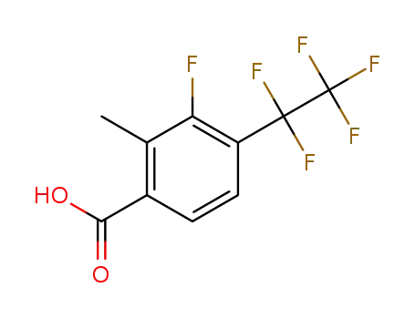 Molecular Structure of 1355157-53-7 (3-fluoro-2-methyl-4-(pentafluoroethyl)benzoic acid)