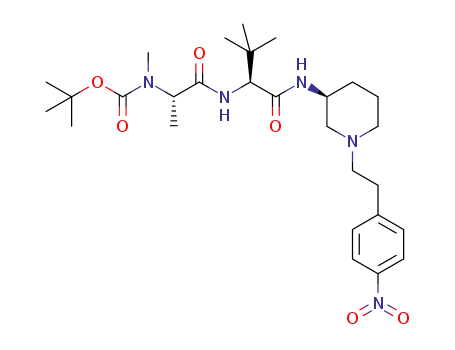 tert-butyl (S)-1-((S)-3,3-dimethyl-1-((S)-1-(4-nitrophenethyl)piperidin-3-ylamino)-1-oxobutan-2-ylamino)-1-oxopropan-2-yl(methyl)carbamate