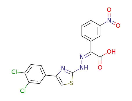 (Z)-2-(2-(4-(3,4-dichlorophenyl)thiazol-2-yl)hydrazono)-2-(3-nitrophenyl)acetic acid
