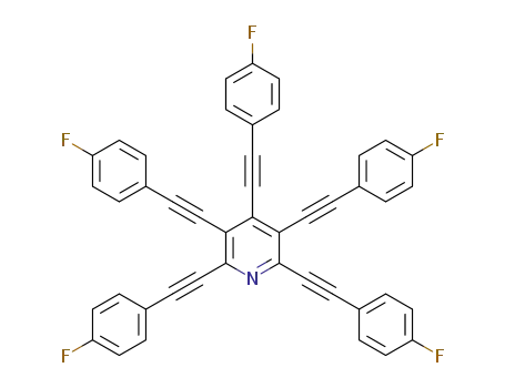Molecular Structure of 1269423-19-9 (2,3,4,5,6-pentakis(4-fluorophenylethynyl)pyridine)