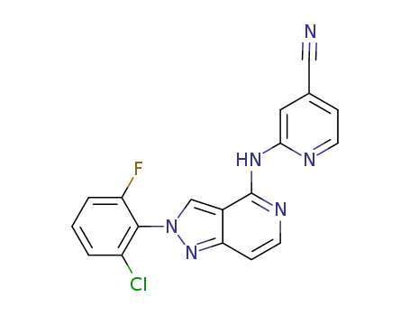 6-[2-(2-chloro-6-fluorophenyl)-2H-pyrazolo[4,3-c]pyridin-4-ylamino]isonicotinonitrile
