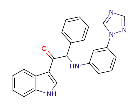 2-((3-(1H-1,2,4-triazol-1-yl)phenyl)amino)-1-(1H-indol-3-yl)-2-phenylethanone