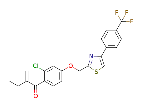 Molecular Structure of 1370243-89-2 (2-[3-chloro-4-(2-methylene-1-oxobutyl)phenoxymethyl]-4-(4-trifluoromethylphenyl)thiazole)