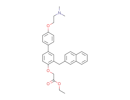 ethyl 2-(1,1'-biphenyl-3-(naphthalen-2-yl)methyl-4'-[2-(dimethylamino)ethoxy]-4-oxy) acetate