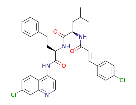 (R)-2-((E)-3-(4-chlorophenyl)acrylamido)-N-((R)-1-((7-chloroquinolin-4-yl)amino)-1-oxo-4-phenylbutan-2-yl)-4-methylpentanamide