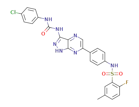 1-(4-chlorophenyl)-3-[6-[4-[(2-fluoro-5-methyl-phenyl)sulfonylamino]phenyl]-1H-pyrazolo[3,4-b]pyrazin-3-yl]urea
