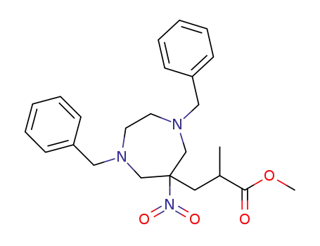 Molecular Structure of 1354707-93-9 (6-(2-(methoxycarbonyl)propyl)-6-nitro-1,4-dibenzylperhydro-1,4-diazepine)