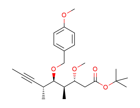 Molecular Structure of 1360572-01-5 ((3R,4R,5R,6R)-tert-butyl 3-methoxy-5-[(4-methoxybenzyl)oxy]-4,6-dimethylnon-7-ynoate)