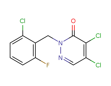 Molecular Structure of 175135-45-2 (2-(2-CHLORO-6-FLUOROBENZYL)-4,5-DICHLOROPYRIDAZINE-3-(2H)-ONE)