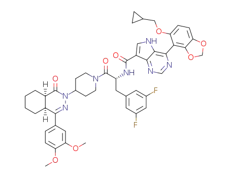 4-[5-(cyclopropylmethoxy)-1,3-benzodioxol-4-yl]-N-[(2R)-3-(3,5-difluorophenyl)-1-{4-[(4aS,8aR)-4-(3,4-dimethoxyphenyl)-1-oxo-4a,5,6,7,8,8a-hexahydrophthalazin-2(1H)-yl]piperidin-1-yl}-1-oxopropan-2-yl]-5H-pyrrolo[3,2-d]pyrimidine-7-carboxamide