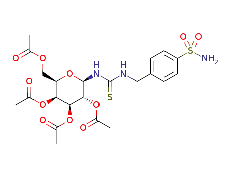 Molecular Structure of 1370612-40-0 (N-[4-(aminosulfonyl)benzyl]-N'-(2,3,4,6-tetra-O-acetyl-β-D-galactopyranosyl)thiourea)