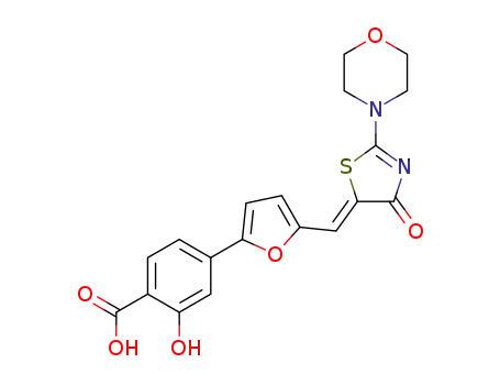 (Z)-2-hydroxy-4-(5-((2-morpholino-4-oxothiazol-5(4H)-ylidene)methyl)furan-2-yl)benzoic acid