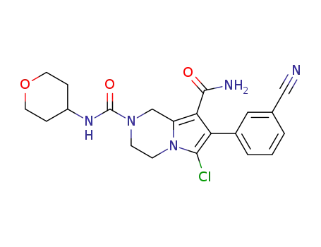 6-chloro-7-(3-cyanophenyl)-N<sup>2</sup>-(tetrahydro-2H-pyran-4-yl)-3,4-dihydropyrrolo[1,2-a]pyrazine-2,8(1H)-dicarboxamide