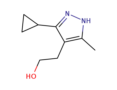 Molecular Structure of 1428990-13-9 (2-(3-cyclopropyl-5-methyl-1H-pyrazol-4-yl)ethanol)