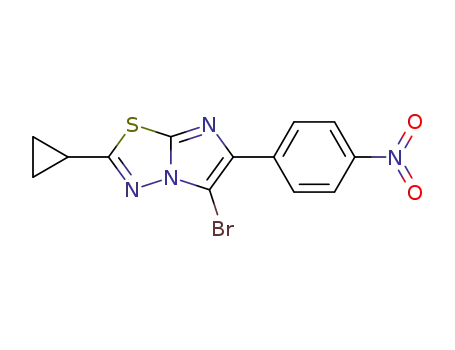 Molecular Structure of 1335016-72-2 (5-bromo-2-cyclopropyl-6-(4-nitrophenyl)imidazo[2,1-b][1,3,4]thiadiazole)