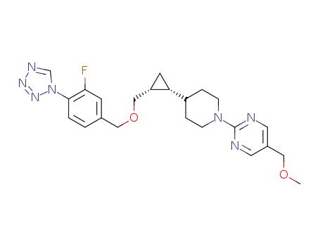 2-(4-((1R,2R)-2-((3-fluoro-4-(1H-tetrazol-1-yl)benzyloxy)methyl)cyclopropyl)piperidin-1-yl)-5-(methoxymethyl)pyrimidine