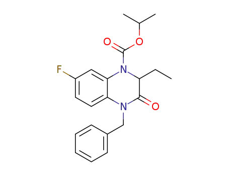 Molecular Structure of 1345694-43-0 (isopropyl 4-benzyl-2-ethyl-7-fluoro-3,4-dihydro-3-oxoquinoxaline-1(2H)-carboxylate)