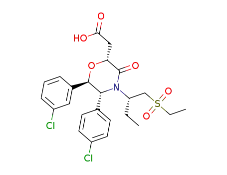 2-((2R,5R,6R)-6-(3-chlorophenyl)-5-(4-chlorophenyl)-4-((S)-1-(ethylsulfonyl)butan-2-yl)-3-oxomorpholin-2-yl)acetic acid