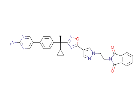 2-{2-[4-(3-{(R)-1-[4-(2-amino-pyrimidin-5-yl)-phenyl]-1-cyclopropyl-ethyl}-[1,2,4]oxadiazol-5-yl)-pyrazol-1-yl]-ethyl}-isoindole-1,3-dione