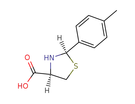 Molecular Structure of 59668-69-8 (2-(2-P-TOLYL)-4-THIAZOLIDINECARBOXYLIC ACID)