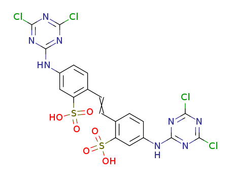 Molecular Structure of 16013-46-0 (Benzenesulfonic acid,
2,2'-(1,2-ethenediyl)bis[5-[(4,6-dichloro-1,3,5-triazin-2-yl)amino]-)
