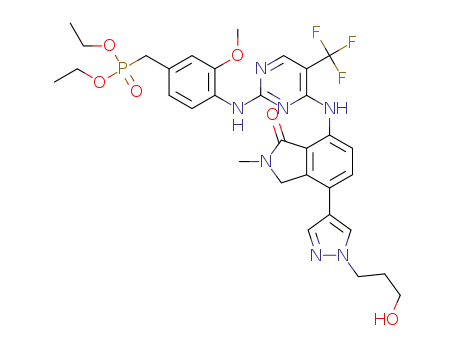 diethyl (4-{[4-({7-[1-(3-hydroxypropyl)-1H-pyrazol-4-yl]-2-methyl-3-oxo-2,3-dihydro-1H-isoindol-4-yl}amino)-5-(trifluoromethyl)pyrimidin-2-yl]amino}-3-methoxybenzyl)phosphonate
