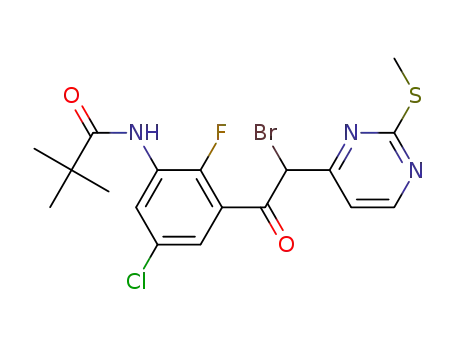 N-(3-(2-bromo-2-(2-(methylthio)pyrimidin-4-yl)acetyl)-5-chloro-2-fluorophenyl)pivalamide