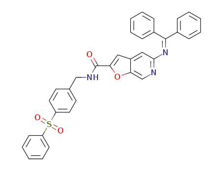 N-[[4-(benzenesulfonyl)phenyl]methyl]-5-[(diphenylmethylidene)amino]furo[2.3-c]pyridine-2-carboxamide
