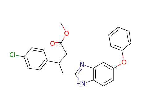 Molecular Structure of 1221962-03-3 (methyl 3-(4-chlorophenyl)-4-(5-phenoxy-2-benzimidazolyl)butanoate)
